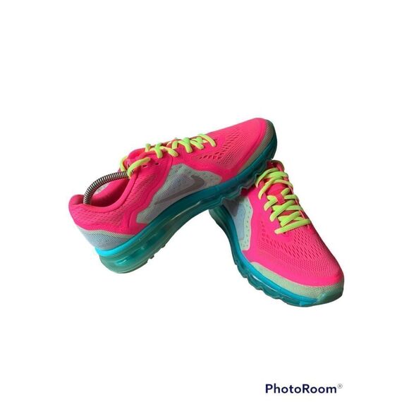 Nike Womens Hyper Pink/Volt-Hyper Jade-Metallic Silver Trainers Sneakers Size 7 - Picture 1 of 7